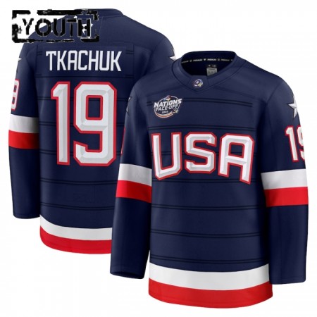 USA Dresy 4 Nations Face Off 2025 Fanatics Premium Matthew Tkachuk Navy - Dětské